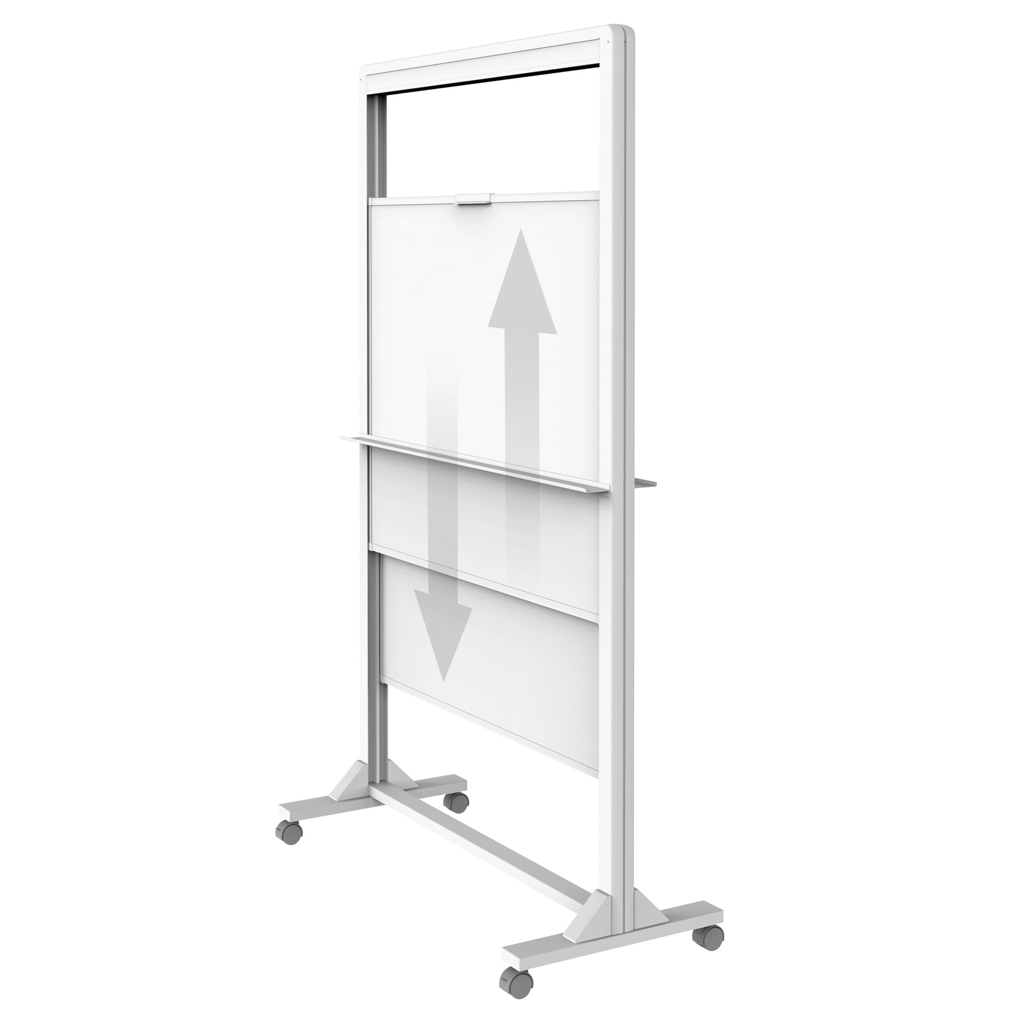 Quartet Motion Dual-Track Mobile Magnetic Dry-Erase Easel, White