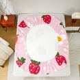thumbnail image 5 of Manfei Red Strawberry Queen Sheet Sets,Cute Daisy Flower Flat Sheet,Girls Pink Queen Fitted Sheet For Princess Kids,Super Cozy Room Decor,4-Piece, 5 of 7