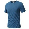 thumbnail image 4 of Vibrex Men's Crew Neck Printed Short Sleeve Athletic Quick-Dry T-Shirt - Moisture-Wicking Fabric, Casual & Sports Wear for Summer, Gym, Running, Outdoor Activities,Blue_M, 4 of 5
