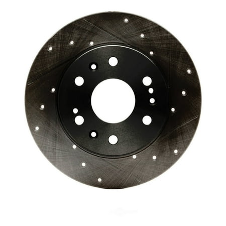 Dynamic 633-48050R DFC Brake Rotor - Drilled And Slotted - Black