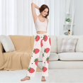 thumbnail image 4 of Dailycode Women's Pajama Pants Wide Leg Lounge Pj Bottoms With Pockets Cartoon Strawberry, 4 of 7