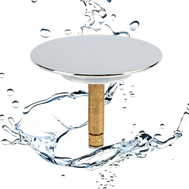 Tapón de bañera de 72 mm, tapón de lavabo, tapón de desagüe de bañera, tapón de desagüe de bañera con junta de repuesto, apto para bañeras de acero inoxidable e impermeable