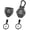 Black, variant on Upgraded Heavy Duty Retractable Keychain, Belt Clip Ver. & Carabiner Ver., 10 oz Retraction, 31.5" Stainless Steel Cable, 3K Carbon Fiber Tactical ID Badge Reel Key Chain Retractor, 2 Pack