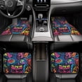 thumbnail image 6 of Cauagu Neon Graffiti Urban Art Pattern Car Floor Mat Set of 4,Car Carpet Mats Car Mats with Anti-Slip Backing & Driver Heel Pad Universal Fit for Cars/Trucks/SUV/Vans, 6 of 6