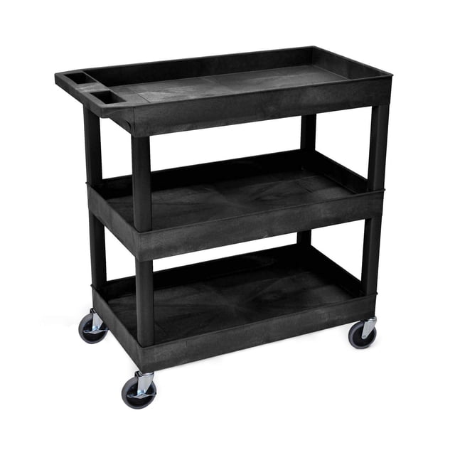 Carrito utilitario LUXOR EC111-B de plástico resistente, 300 kg, negro