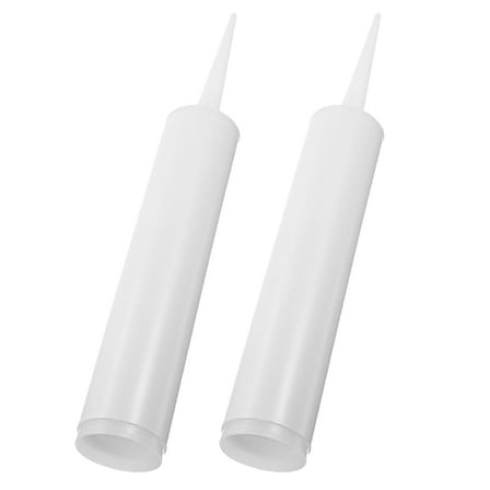 OUNONA  2 Pcs Empty Caulk Tubes Caulking Storage Double Fixture White