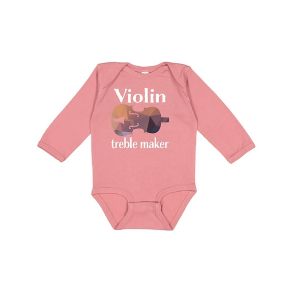 Inktastic Violin Treble Maker Funny Violinist Music Boys or Girls Long Sleeve Baby Bodysuit