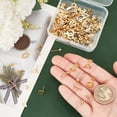 thumbnail image 4 of 72pcs 6 Styles 24K Gold Plated Earring Posts Stainless Steel Stud Earring Findings Flat Round Rhombus Ball Stud Earring Posts with Loop and Ear Nuts for Jewelry Making, 4 of 6