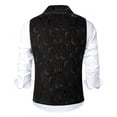 thumbnail image 4 of Yaoyar Mens Double Breasted Suit Vest, Stylish Paisley Slim Fit Formal Business Dress Waistcoat, 4 of 8