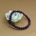thumbnail image 3 of Natural AA Grade Amethyst Gemstone 6mm Round Beads Stretch Bracelet 7" Unisex, 3 of 6