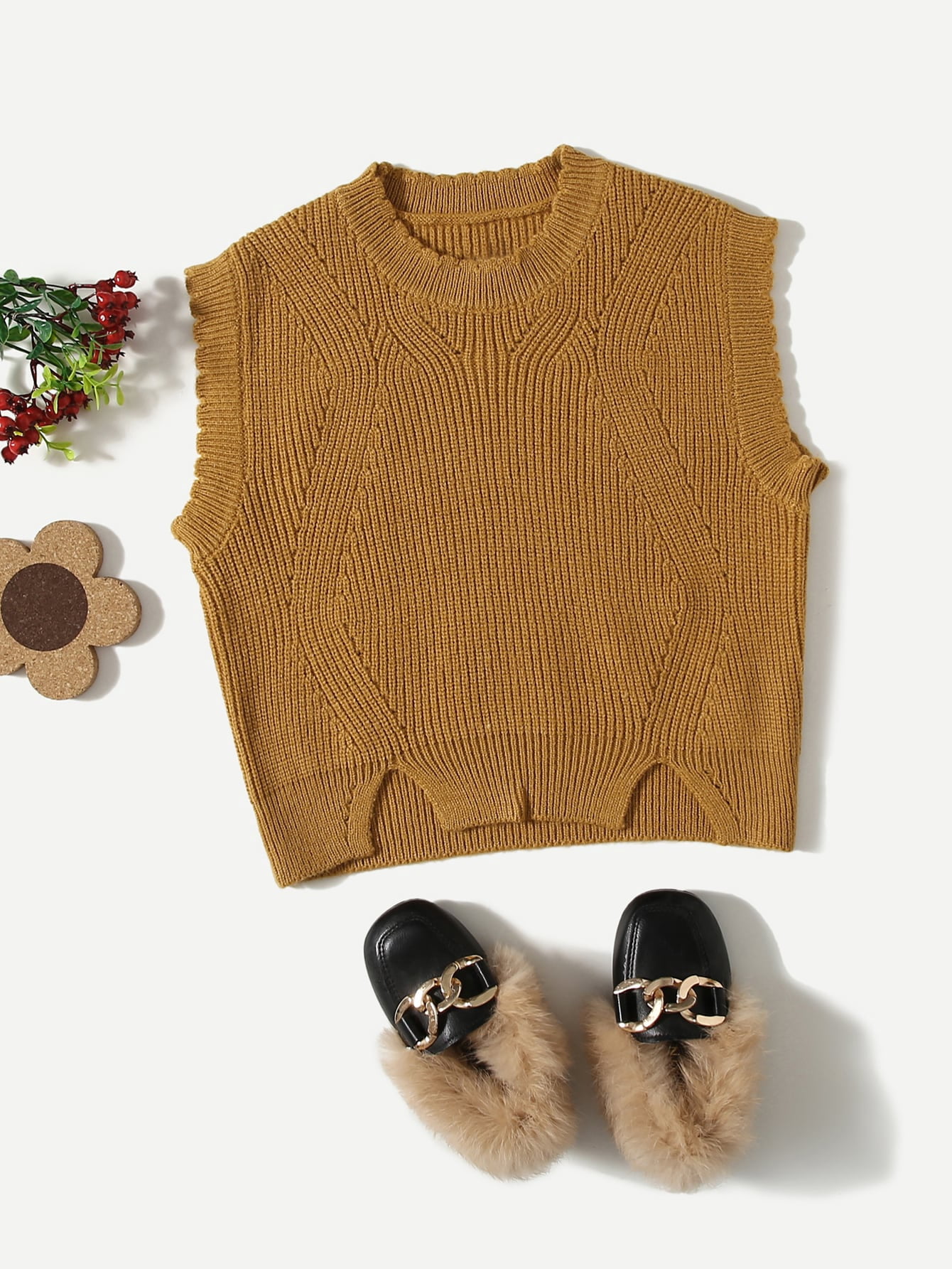Casual Toddler Girls Solid Split Hem 