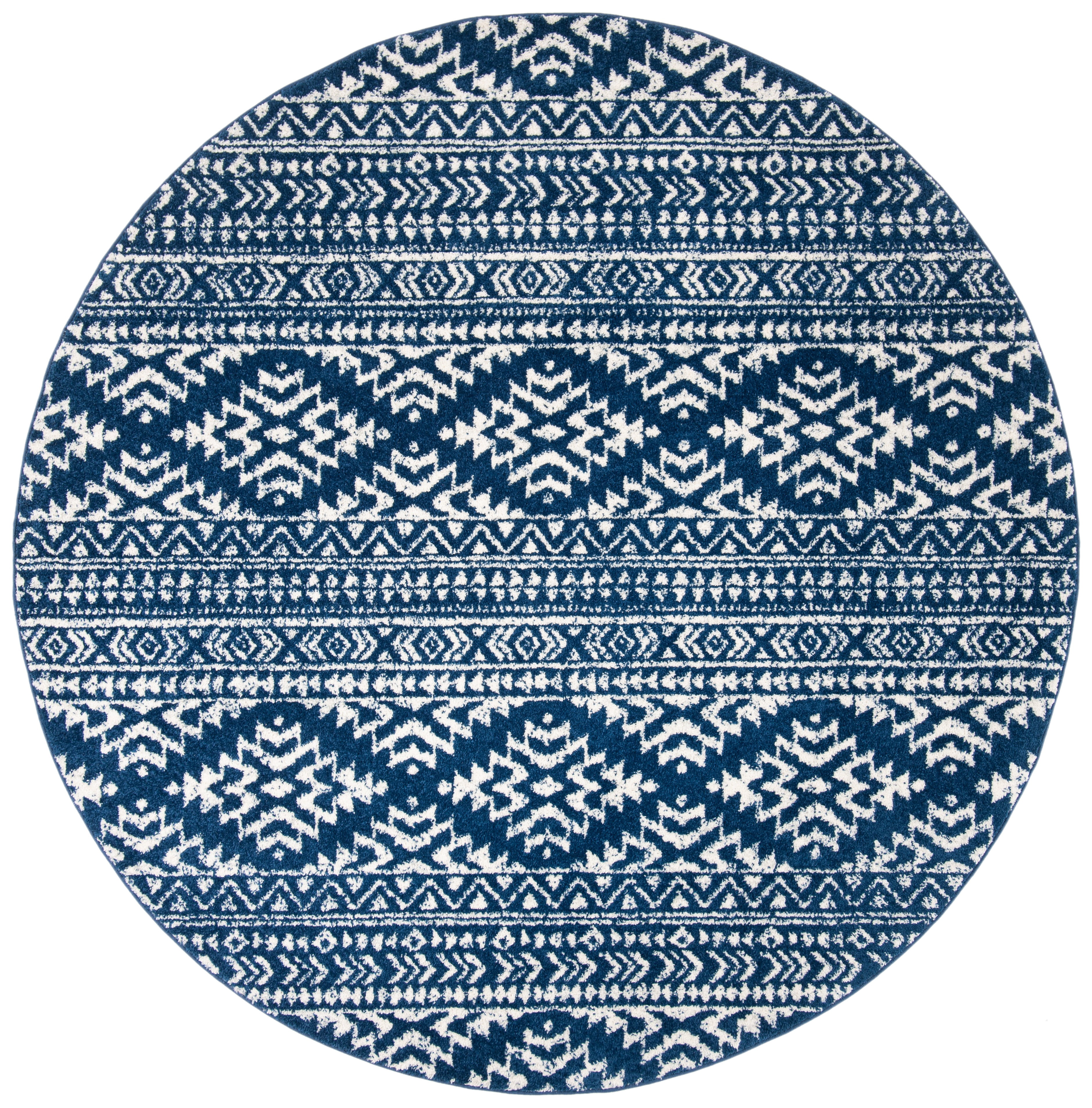 Safavieh Tulum Lakisha Oriental Area Rug, Navy/Ivory, 11' x 11' Round