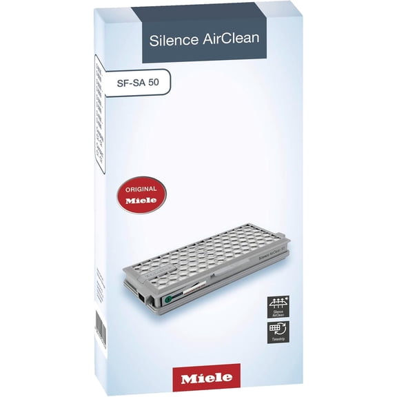 Miele Original SF-SA 50 Silence AirClean Filter with TimeStrip for Miele Complete C2/C3, Compact C1/C2 Vacuum Cleaners, Pack of 1
