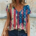 thumbnail image 2 of Pompotops Mode Femme Manches Courtes T-Shirt Imprimé 3D Col en V Blouse, 2 of 6