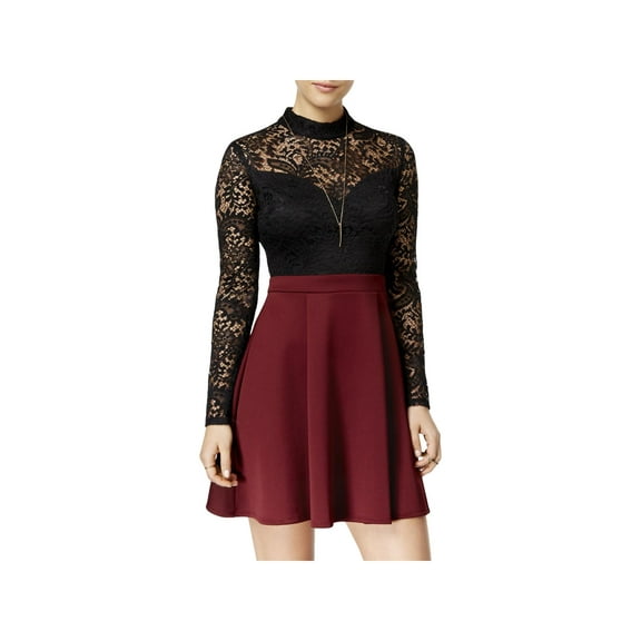 B. Darlin Womens Juniors Lace Mini Party Dress Black 5/6