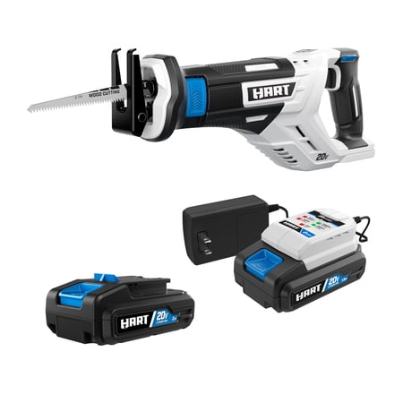 HART 2-pack 20-Volt 2Ah Batteries and Reciprocating Saw Bundle