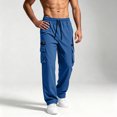 thumbnail image 5 of Men's Casual Trousers Men Straight Leg Multiple Pockets Pants for Daily Wear Blue,XXL, 5 of 7