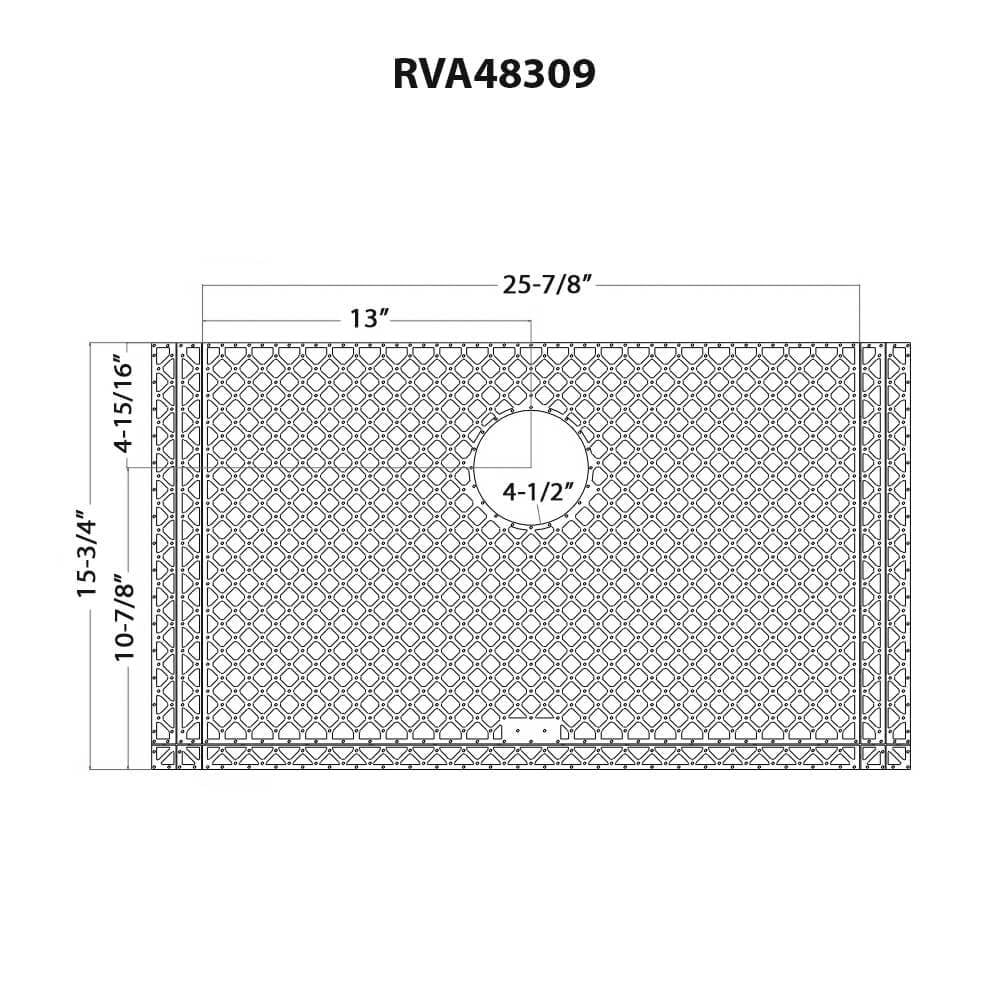 Ruvati RVA48309GR 25.87 x 15.75 in. Silicone Bottom Rinse Grid Sink Mat, Gray