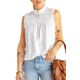 thumbnail image 4 of ABPHQTO Camiseta de tirantes de mujer blanca con volantes y botones, 4 of 5
