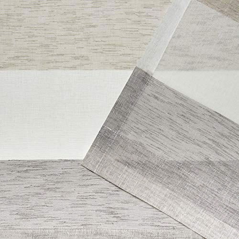 Exclusive Home Curtains Bern Stripe Light Filtering Semi-Sheer Rod Pocket Curtain Panel Pair, 54x84, Natural