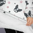 thumbnail image 3 of Oversized Wearable Blanket Hoodie,French Bulldog Sherpa Blanket Hoodie with Super Pockets,Super Warm Fuzzy Pullover for Women & Men, 3 of 6