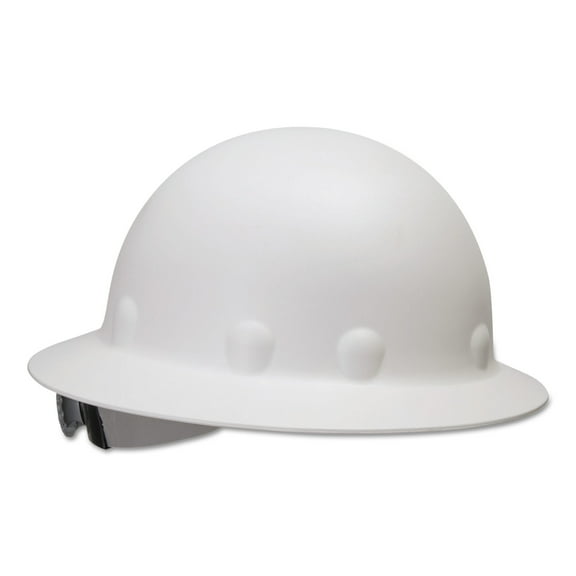 Fibre-Metal by Honeywell E-1 Full Brim Hard Hat With Ratchet Suspension, White