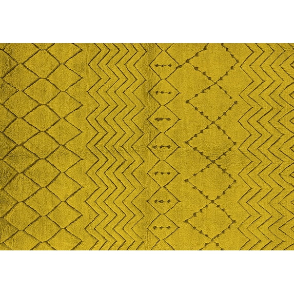 Ahgly Company Indoor Rectangle Oriental Yellow Industrial Area Rugs, 5' x 8'