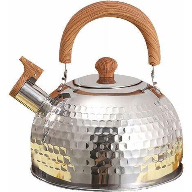 Tetera con silbido de 2 L, Tetera con silbido, Tetera de agua para té, Tetera de diseño vintage con asa, Tetera con silbido Tetera con silbido para cocinas de gas de inducción, fácil de limpiar