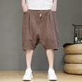 thumbnail image 3 of Angala Mens Summer Shorts Solid Color Elastic Waist Shorts Summer Breathable Seaside Holiday Casual Mens Shorts Size Xl Coffee, 3 of 6