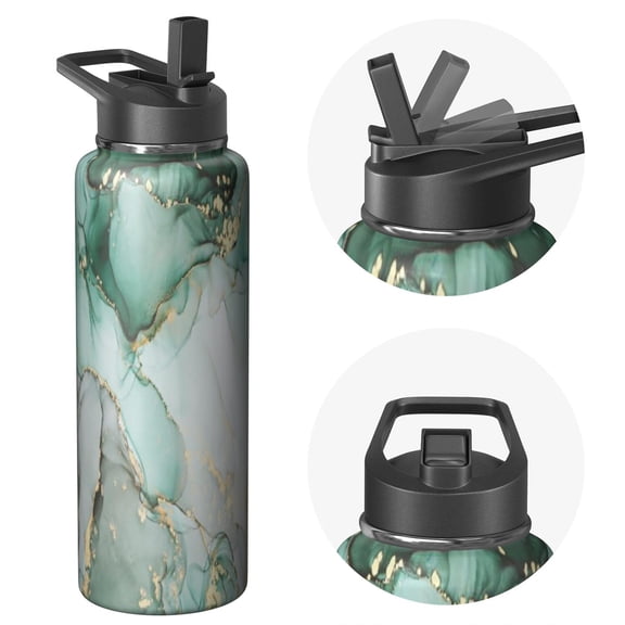 40oz Travel Sports Pinnacle Triple Walled Insulated Stripes Themed Water Bottle Stainless Steel With Straw