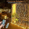 thumbnail image 5 of Guirnalda de luces LED para cortina de 3 m x 3 m, 300 luces LED para decoración interior y exterior, USB con 8 modos de luz y control remoto para Navidad, dormitorio y boda., 5 of 5