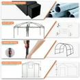 thumbnail image 6 of EAGLE PEAK 12x8 Portable Large Walk-in Instant Greenhouse with Support Pole, Pop-up Easy Setup Outdoor Plant Gardening Green House Canopy, White, 6 of 10