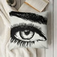 thumbnail image 3 of YINGXI  Throw Pillow Cover Black Eyelash Beautiful Woman Eye White Brow Eyebrow Decorative Pillow Cushion Cover Pillowcase Square Pillow Case 12x12in, 3 of 5