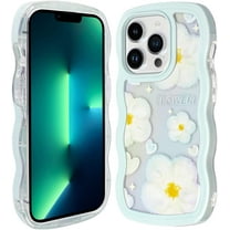 Case for iPhone 11 Pro Max (6.5 inch), TPU Kawaii Shockproof Protective Cover Case for Women Girls, Cute Phone Case for iPhone 11 Pro Max, Baby Blue - Flowers