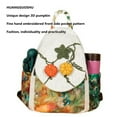 thumbnail image 4 of Women Cotton Woven Hippie Hemp Boho Canvas Embroidery Multi Pocket Retro Cute Backpack Wallet Backpack pumpkin, 4 of 7