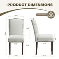 thumbnail image 4 of AFO Dining Chairs Set of 2, Upholstered Parsons Kitchen Chairs with Nailhead Trim and Wood Legs, Beige, 4 of 6
