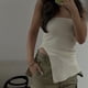 thumbnail image 1 of Top sin mangas para mujer NikouMX Bandeau con dobladillo dividido diseño fácil de usar, 1 of 5