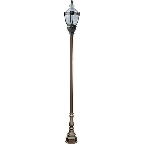 Dabmar Lighting GM8931-L54-40K-BZ 120V-277V E39 LED 54W 40K Cast Aluminium 1 Post Top Light Fixture Pole Plus Base, Bronze