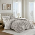 thumbnail image 4 of Regency Heights King Size Comforter Sets, Light Gray Fluffy Ribbed Plush Bedding Set, 3-Piece Faux Fur Ribbed Bedding Comforter Set, 4 of 10