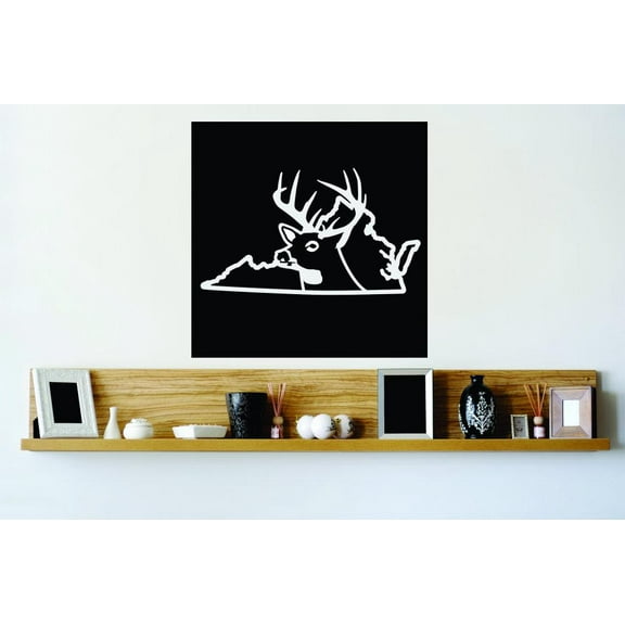 Hunting Themed Wall Decal Decoration Virginia Wild Deer Buck Hunt Outdoor Lifestyle Stickers Home Decoration for Hunters - Size: 13 In x 13 In