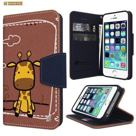 Infolio Wallet Case For Apple iPhone 6S 6 4.7 PU Leather TPU Card Slot Bill Fold Magnetic Flap Giraffe