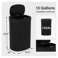 thumbnail image 7 of YRLLENSDAN 13 Gallon Touchless Stainless Steel Trash Can, Automatic Garbage Cans with Lid, Motion Sensor Wateproof Trash Bin for Kitchen Bedroom Bathroom Office, Black, 7 of 7
