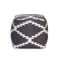 thumbnail image 3 of Puf Decorativo Benzara Poby Blanco/Gris Zig Zag en Lana 48x48x48 cm, 3 of 5