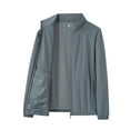 thumbnail image 5 of Levmjia Men's Stand Collar Zipper Jacket Nylon Spandex Lightweight Windbreaker Hidden Pocket Outdoor Coat Elastic Cuff Sportswear Solid Color Casual Top L-5XL, 5 of 8