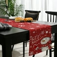 thumbnail image 4 of Snowman, Cotton Linen Small Table Runner 13 x 48 inch Red White Christmas Winter Snowflake Non-slip Rectangular Dining Table Decor for Wedding Party Holiday Dinner, 4 of 8
