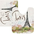 thumbnail image 4 of SKYSONIC Toilet Bathroom Rugs Sets 2 Piece, Eiffel Tower Painting Soft Absorbent Fluffy Toilet Mat Set Non-Slip Rubber Backing Bath Mats for Bathroom,23.6"x15.7"+17.3"x13.4", 4 of 7