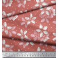thumbnail image 2 of Soimoi Orange Poly Georgette Fabric Dot & Floral Printed Fabric 1 Yard 42 Inch Wide, 2 of 3