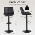 thumbnail image 4 of SAETSFEG Bar Stools, Adjustable Swivel Counter Height Bar Stool with Footrest, Modern PU Leather Bar Chairs for Kitchen Island, Dining Room, Black, 4 of 7