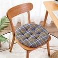 thumbnail image 3 of Anckoeil Round Memory Foam Chair Cushion, 15.7in Velvet Fleece Thickened Seat Pad, Non-Slip Bottom for Office/Dining/Wheelchair, Green/Pink/Gray, 3 of 5
