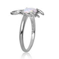 thumbnail image 4 of Rhodium Plated Sterling Silver 925 Crab Ring Simulated Opal Band White CZ Jewelry Female Size 6, 4 of 4